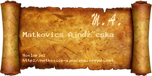 Matkovics Ajnácska névjegykártya