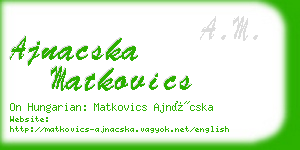 ajnacska matkovics business card
